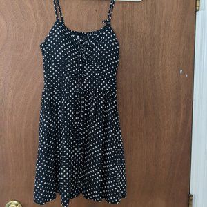 Black and white polka dot mini dress